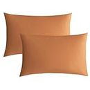 JELLYMONI Rust 100% Washed Cotton Queen Pillowcases Set, 2 Pack Luxury Soft Breathable Pillow Covers with Envelope Closure(Pillows are not Included)