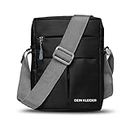 DEIN KLEIDER Nylon Sling Cross Body Travel Office Business Messenger one Side Shoulder Pouch Bag for Men and Women (Black)