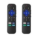 Paquete de 2 mandos a distancia de repuesto para Roku TV, compatible con Hisense-TCL-Onn-Sharp-Roku TV, con botones para Netflix, Disney, Hulu, VUDU (no para Roku Stick, Box y jugadores)