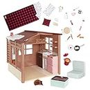 Our Generation BD37961Z Cosy Cabin 46 cm House-Winter Doll Accessories for Kids Ages 3 and Up
