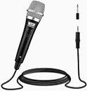 Micrófono de Karaoke Moukey Micrófono de Dinámico de Mano Metal con Cable XLR de 13 pies para Cantar Karaoke/Habla/Boda/Altavoz/Amplificador/Mezclador/Escenario y Actividad al Aire Libre, Negro