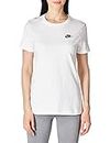 Nike W NSW Club tee T-Shirt, White/Black, XS Women's
