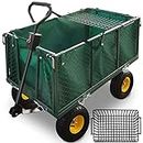 GARDEBRUK® Trolley on Wheels | 550kg Load Capacity | Wagon Cart With Removable Tarpaulin | Drinks Trolley Handcart Garden Outdoor Beach Trolley Shopping Trolley