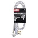 Dryer Cord, 10 AWG, 3-Conductor, 6', Gray Jacket, 250 Volts, 30 Amps, 7500 Watts, NEMA 10-30P, Type SRDT, UL Listed, for Dryers in Homes Built Before 1997