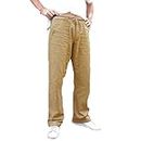 HUISN Pantalones Hombre Cotton Linen Trousers for Men Wide Leg Pant Breathable Pants Fitness Clothing Men's Workwear Male Jogging Bottoms (Color : Light Grey, Size : X-Large)