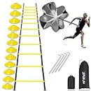 OFYDNR Agility Ladder - Speed Training Agility Ladder for Soccer Football Footwork Exercise Fitness Feet Training with Carry Bag, 20ft 12 Rung