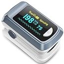 Fingertip Pulse Oximeter, Blood Oxygen Monitor Finger For Adults & Children, Heart Rate Monitor Fingertip and sp02 Oxygen Meter, with Large OLED Display Included Batteries and Lanyard