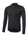ARSUXEO Cycling Jersey Mens Long Sleeve Slim Fit MTB Jersey Cycling Tops for Men 6038 Black Size X-Large