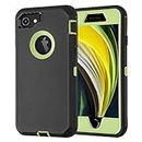 Case for iPhone 7/iPhone 8 with Screen Protector [Shockproof] [Dropproof] [Dust-Proof], 3 in 1 Full Body Rugged Heavy Duty Case Durable Cover for iPhone 7/8 4.7" (Black Green)