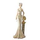 Comfy Hour 13" Elegant Slim Lady Leaning On Pillar Collectible Figurine, Gold