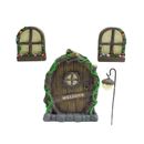 Fairy Gnome Home for Tree, Mini Window Door Fairy Garden Kit Glow in The Dark
