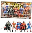 AbracaBoo LED Light Toys Set of 5 Action Super Hero Twist and Move Characters Collection Action Figure Play, Multicolor