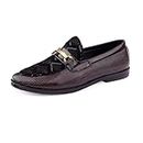 Kraasa Synthetic Leather, Seude Loafers and Slip on Shoes for Men Brown UK 9