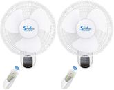 Simple Deluxe 16'' Wall Mount Fans Oscillating Quiet for Home Shop Office 2-Pack