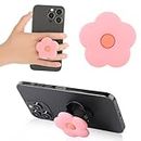 Ouligay Pink Daisy Silicone Mobile Phone Grip Stand, Cute 2d Flower Cell Phone Holder, Collapsible Expandable Cell Phone Accessory For Smartphone Tablet Cell Phone Accessory