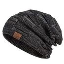 REDESS Beanie Hat for Men and Women Winter Warm Hats Knit Slouchy Thick Skull Cap(Black)