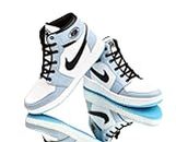 Ajay & Son's Men's Sneaker Canvas High Ankal Boat Trending Shoes (Light Blue, 10)