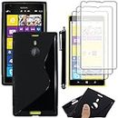 ebestStar - compatible with Nokia Lumia 1520 Case Ultra Thin S-line Cover, Soft Flexible Premium Silicone Gel, Shock proof + Stylus +3 Films, Black [Lumia 1520: 162.8 x 85.4 x 8.7mm, 6.0'']