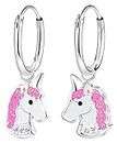 Aww So Cute 92.5-925 Sterling Silver Unicorn Earrings for Kids And Girls Pure Silver (ER1870)