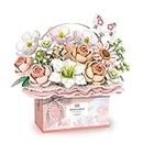 RSDHFLY Rosen Bonsai Bausatz,Blumen Baustein DIY Blumenstrauß Set,Handheld Geschenkbox, für Erwachsene und Kinder (Rosa)