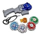 Kids Play Metal Fusion Clash of Speed Top with 4 Blades&1 Launchers in One Pack( Multi Color) (4d spinning top)