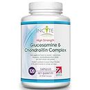 Glucosamine and Chondroitin High Strength Complex with MSM, Vitamin C, Ginger, Rosehip & Turmeric - 120 Premium Capsules Joint Care Supplements Made in The UK by Incite Nutrition