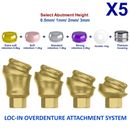 5x Prosthetic KIt Angulated 18° Loc In Attachment Int Hex 2.42 Abutment 4 Caps