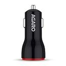 AGARO Dual Port Car Charger, 18W Quick Charging, 2.1A, Dual USB Port Output, Fast Charge, Smart IC Protection, Compatible with All Type C Smartphones, Black & Red
