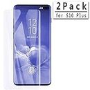 Galaxy S10 Plus Screen Protector Updated Version-Zone Support Fingerprint Unlock [No Bubbles][Case Friendly] Tempered Glass Screen Protector Compatible with Samsung Galaxy S10 Plus Clear [2 PACK]