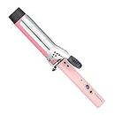 VODANA Professional GlamWave Ceramic Curling Iron, Long-Lasting Natural Curls, Instant Heat, Hair Curler, Curling Wand, Available in USA (1.4 inch, Pink)