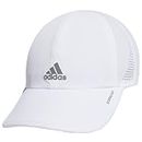 adidas Women's Superlite Relaxed Fit Performance Hat, White/Silver Reflective, One Size