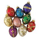 Faberge Inspired Decorative Eggs Glass Christmas Ornaments Set of 9