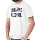 Contains Alcohol Beer Drinking Drunk Gift Womens or Mens Crewneck T Shirt Tee