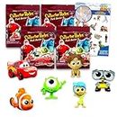 Disney Pixar Blind Bag Party Favors Set - Bundle with 4 Pixar Blind Bags with Mini Figures Featuring Cars, Inside Out, Finding Nemo, and More Plus Stickers | Disney Pixar Party Supplies