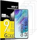NEW'C [3 Pack Designed for Samsung Galaxy S21 FE 5G Screen Protector Tempered Glass,Case Friendly Scratch-proof, Bubble Free, Ultra Resistant