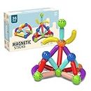 Buy High 36 pcs 3D Construction Building Blocks Magnet Stacking Toys Puzzle Games Colorful Magnetic Sticks and Balls Sets Montessori Educational Learning Toys for Kids Boys (36 Pcs Magnetic Sticks)