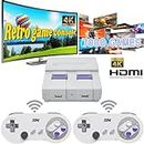 Super Classic Retro Game Console,4K HD HDMI Video Game System with Built in 7100 Old School Classic Games and Dual Game Controllers Wireless,Support TF Card and Plug and Play.