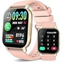 Reloj Inteligente Hombre/Mujer, 1.85'' Smartwatch con Llamadas Bluetooth, Pulsómetro/Monitor de Sueño/Podómetro, 112+ Modos Deportivos, Pulsera Actividad para Android iOS, Oro Rosa