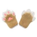 hbbhml Faux Fur Plush Furry Cat Claw Gloves Fursuit Animal Fox Paws Mittens Halloween Cosplay Costume Accessories for Adult