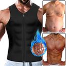 Men's Slim Zipper Neoprene Vest Body Shaper Sweat Shirt Waist Trainer Shapewear