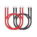 Yuhtech 4 Pcs Auto Battery Cable 30cm Battery Inverter Cable 16mm² with Ring Terminals Copper Wire for Truck, Motorcycle, RV, Marine