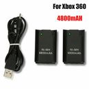 For Xbox 360 Controller Rechargeable Battery Pack with USB Charger Cable 1/2PCS