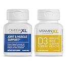 OmegaXL Joint Support Supplement - 60 Softgels & VitaminXL D3 High Potency Daily Vitamin D 5000 IU 125mcg Immune Support Supplement (30 Softgels)