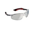 3M Flat Temple Safety Eyewear with Scratch Resistant Lens, Frame: Black/Red, Clear Lens