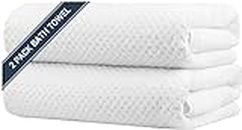 HOMEXCEL Bath Towel Set Pack of 2, (27 x 54 Inches) Microfiber Ultra Soft Highly Absorbent Bath Towel, Lightweight and Quick Drying Towels for Body, Sport, Yoga, SPA, Fitness, White