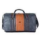 Gear Vintage Faux-Leather 26L Water Resistant Travel Duffle Bag/Gym Bag for Men/Women (Navy)