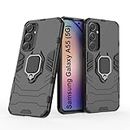 CEDO Rugged Samsung Galaxy A55 (5G) Kickstand Case | Built-in Stand Rotating Ring Holder | Military Grade Armor Bumper Back Cover (Black)