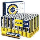 Piles alcalines Allmax AAA à Puissance maximale (48 pièces) – Durée de Vie Ultra Longue : 10 Ans, étanche, adaptée aux appareils – alimentée par la Technologie EnergyCircle (1,5 V).