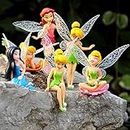 LuvBells Set of 6 Miniature Plastic Landscape Garden Fairy Princes Home Décor Dolls( Multicolour)