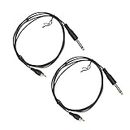 2pcs 5.9ft RCA Tattoo Clip Cord, Straight Head Stretchy Flexible Stable Current RCA Clip Cord OD2.2mm (Negro)